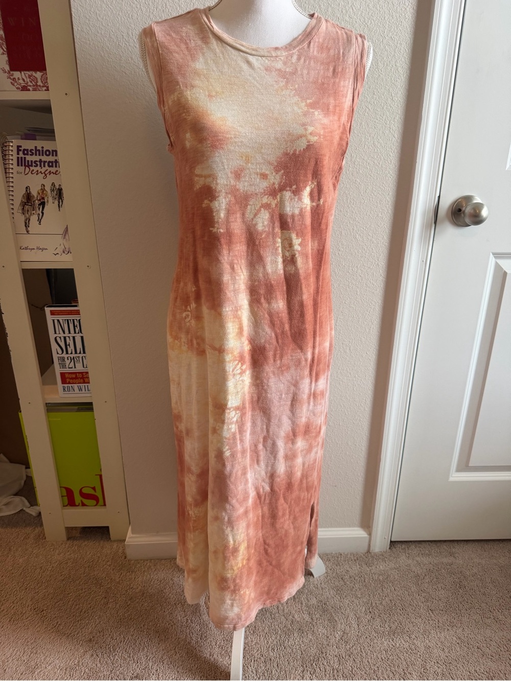Universal Threads Tie-Dye Sleeveless Maxi Dress - Rust & Cream